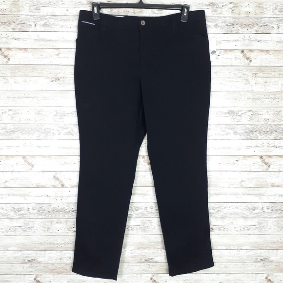 Charter Club Pants - Charter Club Womens Slim Leg Pants 14P Black 430